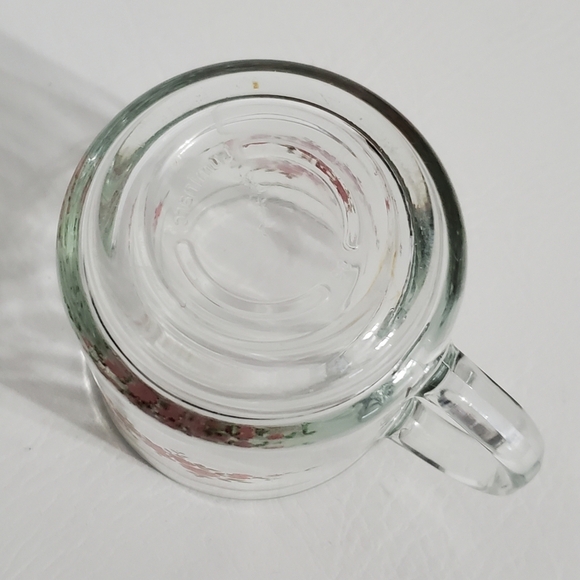 Vintage Luminarc Clear Coffee Mug Roses Glass Cup - Picture 5 of 6